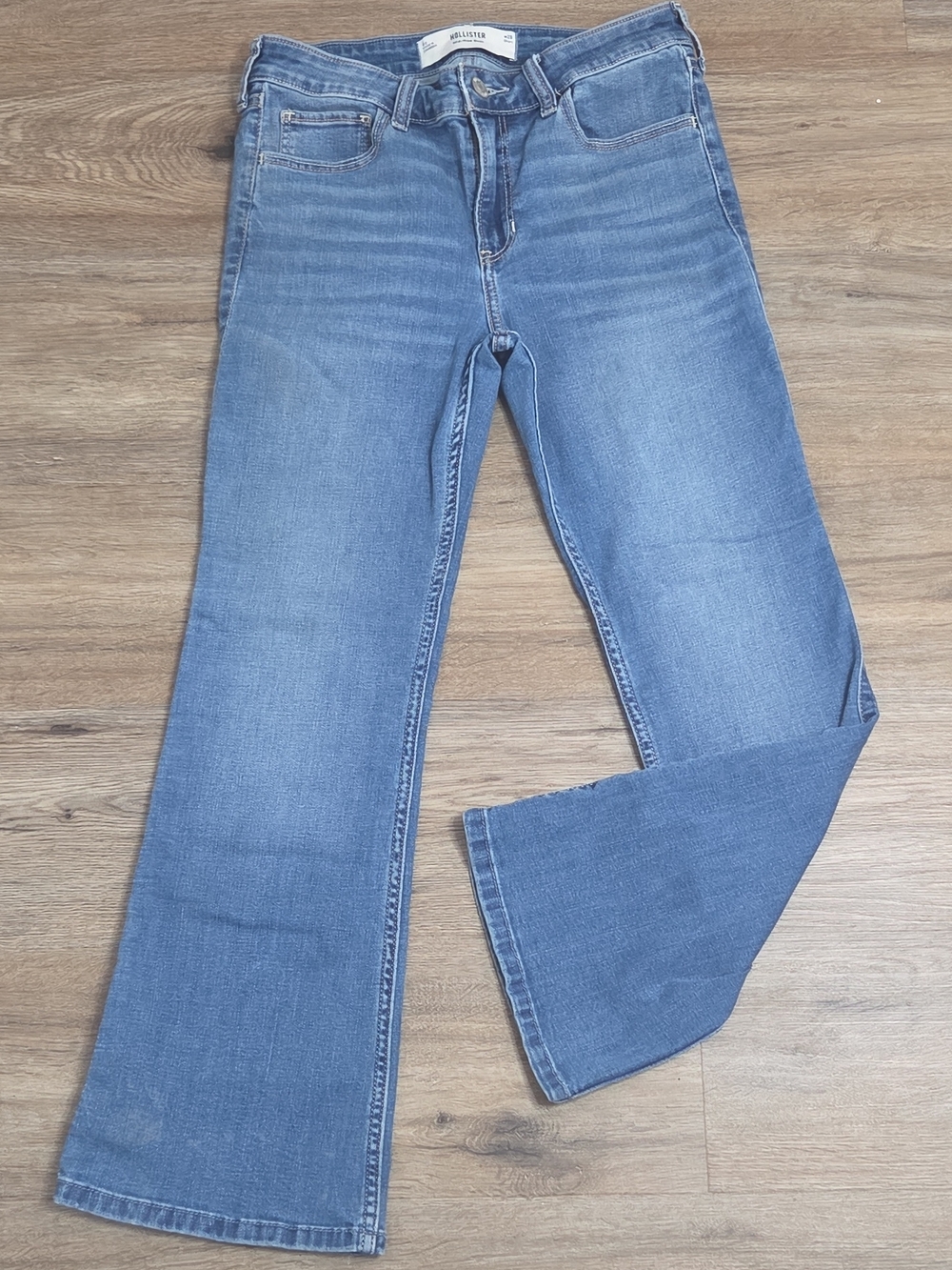 Hollister Women's Mid-Rise Blue Flare Denim Jeans